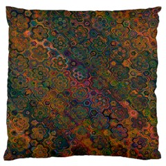 Boho Floral Pattern Large Flano Cushion Case (two Sides) by SpinnyChairDesigns