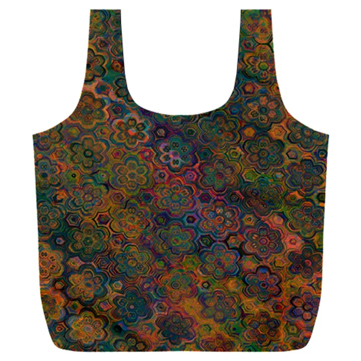 Boho Floral Pattern Full Print Recycle Bag (XXXL)