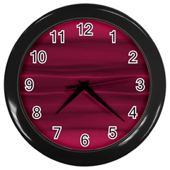 Dark Rose Pink Ombre  Wall Clock (black) by SpinnyChairDesigns