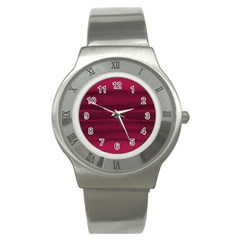 Dark Rose Pink Ombre  Stainless Steel Watch by SpinnyChairDesigns