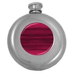 Dark Rose Pink Ombre  Round Hip Flask (5 Oz) by SpinnyChairDesigns