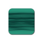 Biscay Green Ombre Rubber Coaster (Square)  Front