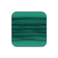 Biscay Green Ombre Rubber Square Coaster (4 Pack)  by SpinnyChairDesigns