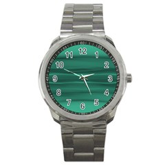 Biscay Green Ombre Sport Metal Watch by SpinnyChairDesigns