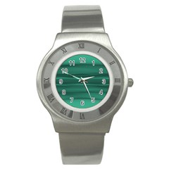 Biscay Green Ombre Stainless Steel Watch by SpinnyChairDesigns