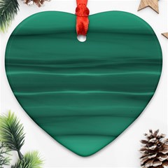 Biscay Green Ombre Heart Ornament (two Sides) by SpinnyChairDesigns