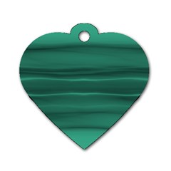 Biscay Green Ombre Dog Tag Heart (two Sides) by SpinnyChairDesigns