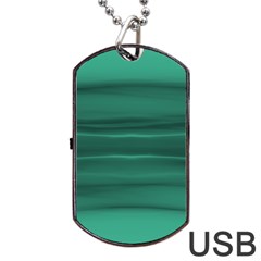 Biscay Green Ombre Dog Tag Usb Flash (two Sides) by SpinnyChairDesigns