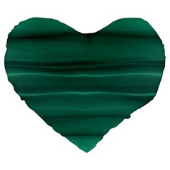 Biscay Green Ombre Large 19  Premium Heart Shape Cushions by SpinnyChairDesigns