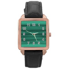 Biscay Green Ombre Rose Gold Leather Watch  by SpinnyChairDesigns