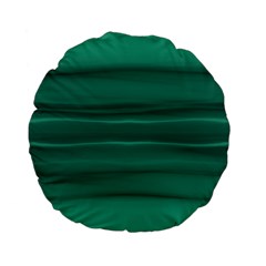 Biscay Green Ombre Standard 15  Premium Flano Round Cushions by SpinnyChairDesigns