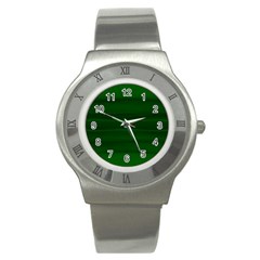 Emerald Green Ombre Stainless Steel Watch by SpinnyChairDesigns