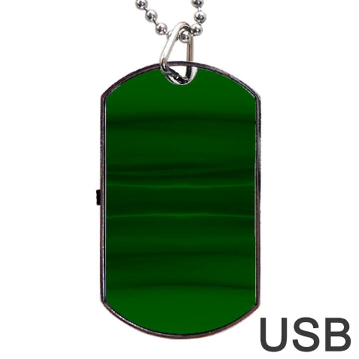 Emerald Green Ombre Dog Tag USB Flash (One Side)