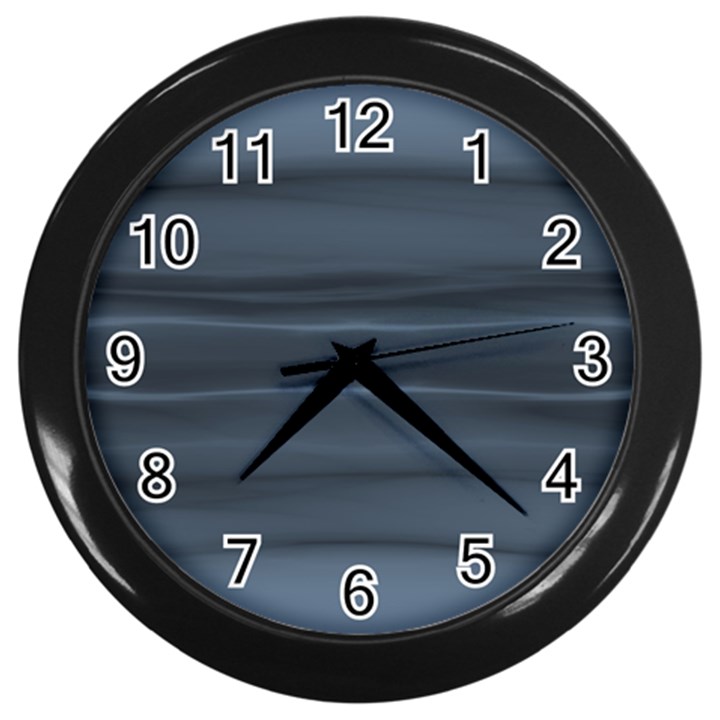 Faded Denim Blue Grey Ombre Wall Clock (Black)