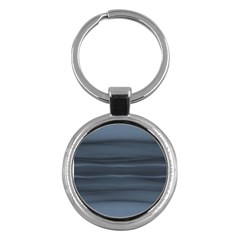 Faded Denim Blue Grey Ombre Key Chain (Round)