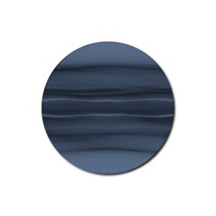 Faded Denim Blue Grey Ombre Rubber Round Coaster (4 pack) 