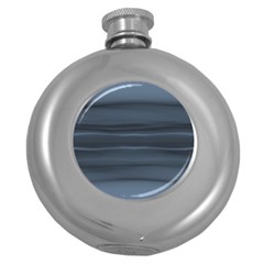 Faded Denim Blue Grey Ombre Round Hip Flask (5 oz)