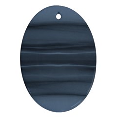 Faded Denim Blue Grey Ombre Oval Ornament (Two Sides)