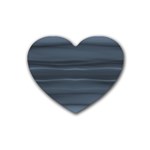 Faded Denim Blue Grey Ombre Rubber Coaster (Heart)  Front