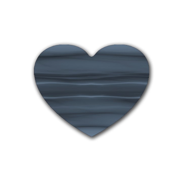 Faded Denim Blue Grey Ombre Rubber Coaster (Heart) 