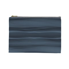 Faded Denim Blue Grey Ombre Cosmetic Bag (Large)