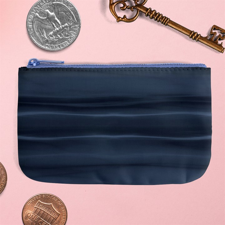 Faded Denim Blue Grey Ombre Large Coin Purse