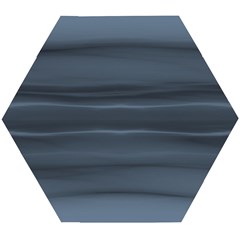 Faded Denim Blue Grey Ombre Wooden Puzzle Hexagon