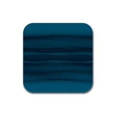 Teal Blue Ombre Rubber Square Coaster (4 Pack)  by SpinnyChairDesigns