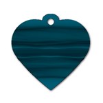 Teal Blue Ombre Dog Tag Heart (Two Sides) Front