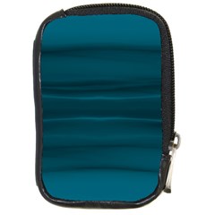 Teal Blue Ombre Compact Camera Leather Case by SpinnyChairDesigns