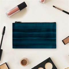 Teal Blue Ombre Cosmetic Bag (small) by SpinnyChairDesigns