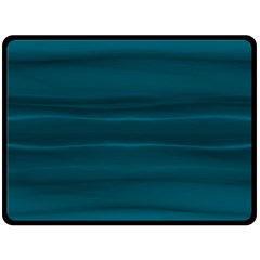 Teal Blue Ombre Fleece Blanket (large)  by SpinnyChairDesigns