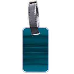 Teal Blue Ombre Luggage Tag (two Sides) by SpinnyChairDesigns