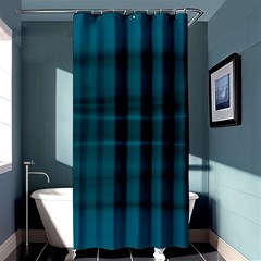 Teal Blue Ombre Shower Curtain 36  X 72  (stall)  by SpinnyChairDesigns