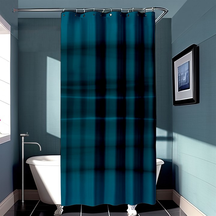 Teal Blue Ombre Shower Curtain 36  x 72  (Stall) 