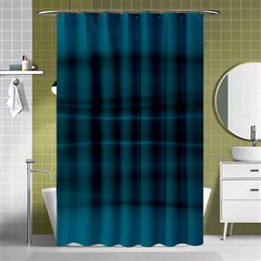 Teal Blue Ombre Shower Curtain 48  X 72  (small)  by SpinnyChairDesigns