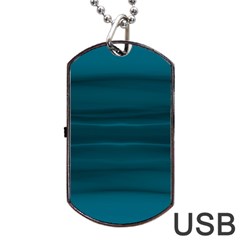 Teal Blue Ombre Dog Tag Usb Flash (two Sides) by SpinnyChairDesigns