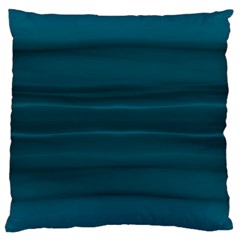 Teal Blue Ombre Large Cushion Case (two Sides) by SpinnyChairDesigns