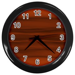 Cinnamon And Rust Ombre Wall Clock (black) by SpinnyChairDesigns