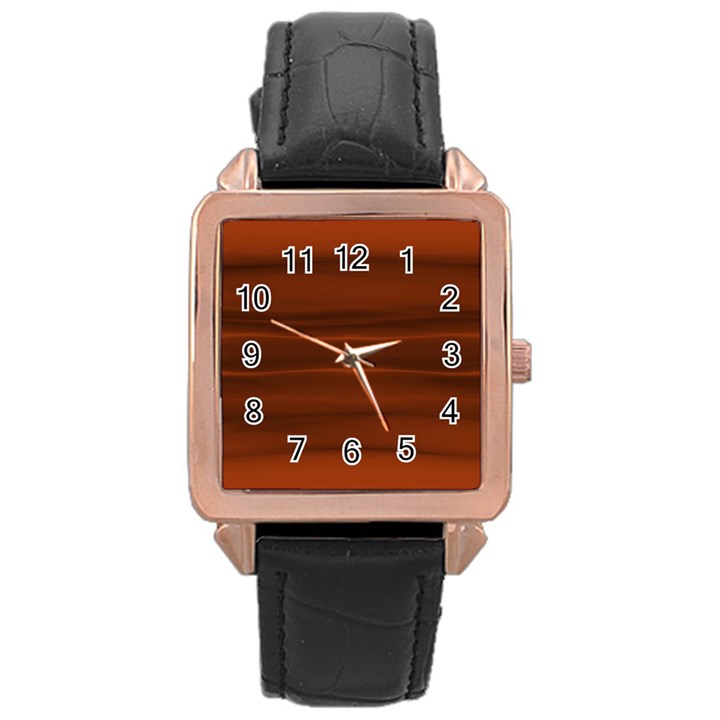 Cinnamon and Rust Ombre Rose Gold Leather Watch 