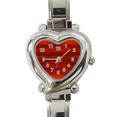 Scarlet Red Ombre Heart Italian Charm Watch by SpinnyChairDesigns