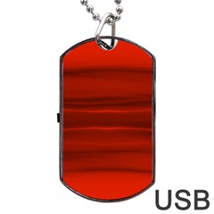 Scarlet Red Ombre Dog Tag Usb Flash (two Sides) by SpinnyChairDesigns