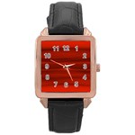 Scarlet Red Ombre Rose Gold Leather Watch  Front