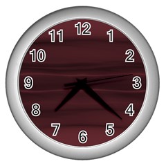 Burgundy Wine Ombre Wall Clock (silver) by SpinnyChairDesigns