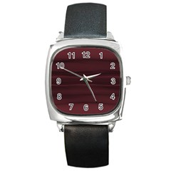 Burgundy Wine Ombre Square Metal Watch by SpinnyChairDesigns