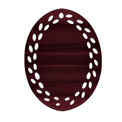 Burgundy Wine Ombre Oval Filigree Ornament (two Sides) by SpinnyChairDesigns