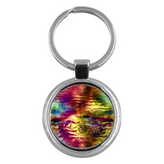 Electric Tie Dye Colors Key Chain (round) by SpinnyChairDesigns