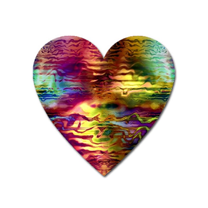 Electric Tie Dye Colors Heart Magnet