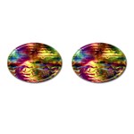 Electric Tie Dye Colors Cufflinks (Oval) Front(Pair)