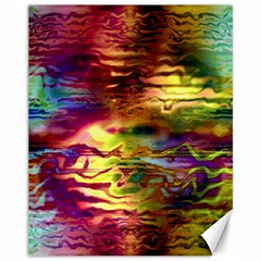 Electric Tie Dye Colors Canvas 11  X 14  by SpinnyChairDesigns